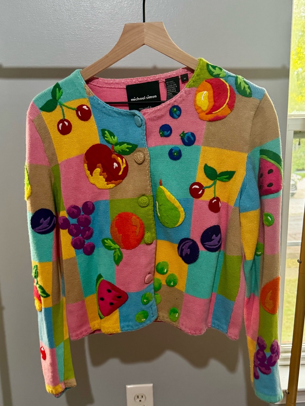 michael simon women's Fruit Patchwork Cardigan Jacket - Multicolor